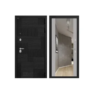 Входная дверь PAZL с зеркалом Максимум - Грей софт